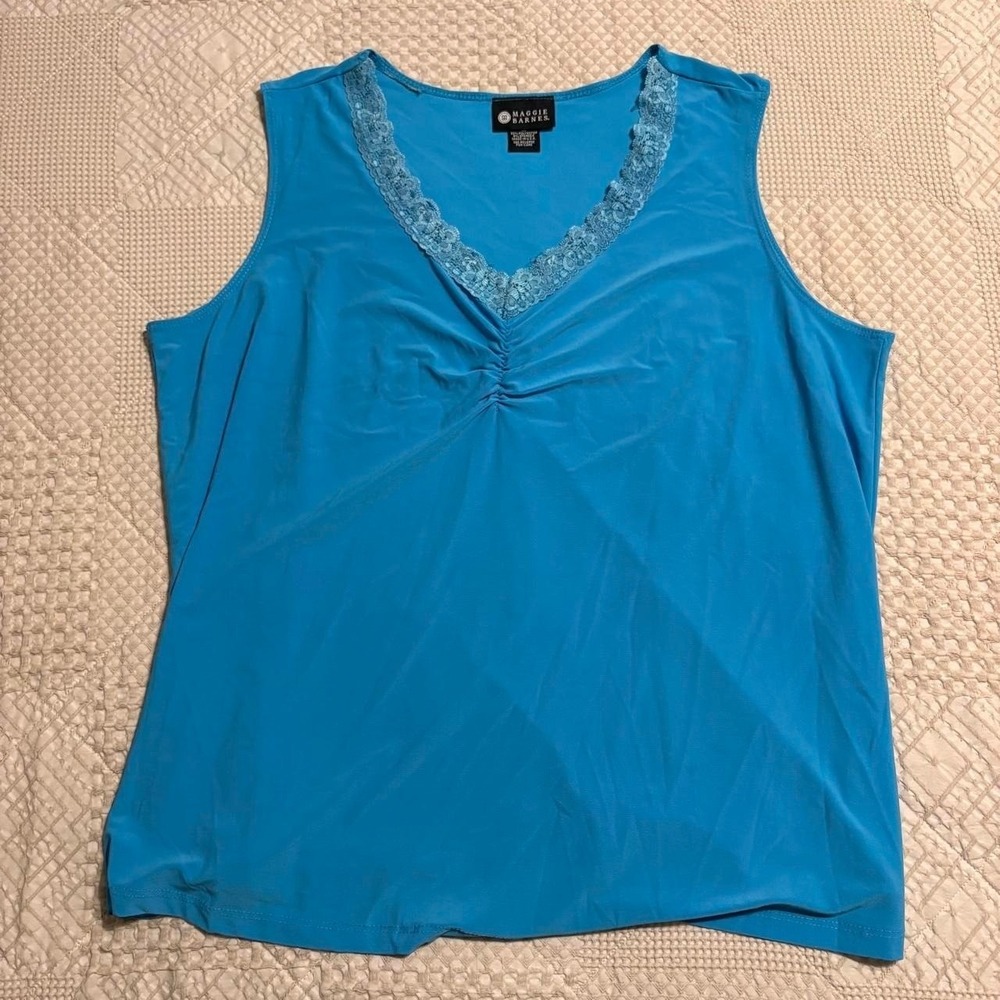 Y2K Blue lacey sequin trim tank blouses